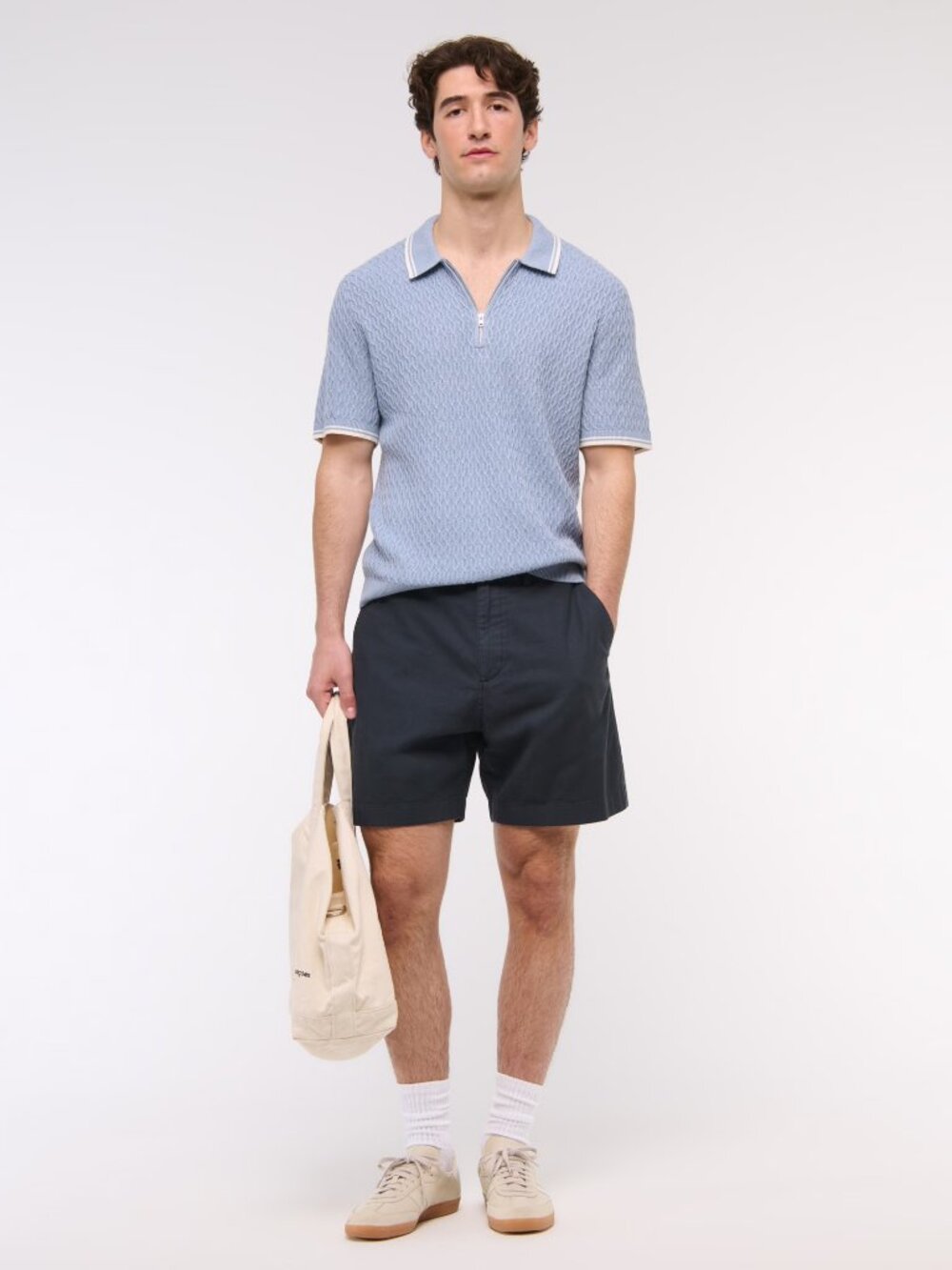 Abercrombie & Fitch men's Linen-Blend Plainfront Short navy 31 - Picture 6 of 6
